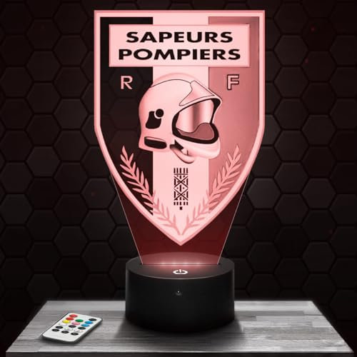 Lampephoto.fr - Lampe 3D Logo Pompier Décoration Soldat Du Feu 18, Idée Cadeau Homme Femme, Objet Logo Pompier Veilleuse LED Adulte Décoration Chambre, Idee Cadeau Noel Homme Femme Original, TOP