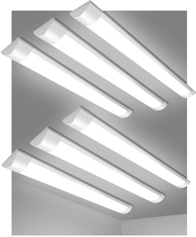 Cutever 4FT Led Batten Light, 40W Tube Light Surface Mounted Ceiling Light Cool White 6500K 4000LM 180 °Beam Angle Led Tube Lights for Shop, Office, Living Room, Garage, Warehouse, Kitchen