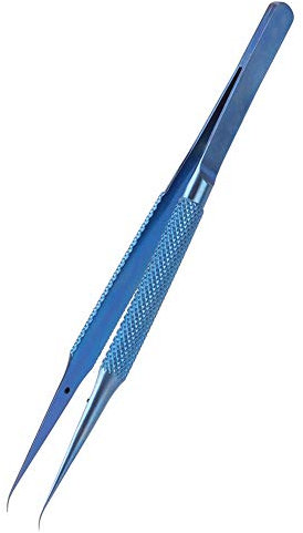 Reparatur-Telefonpinzette, 5,5-Zoll-Pinzette aus Ti-Legierung, für die Telefonreparatur Unter Dem Mikroskop, Pinzette (gebogene Spitze)