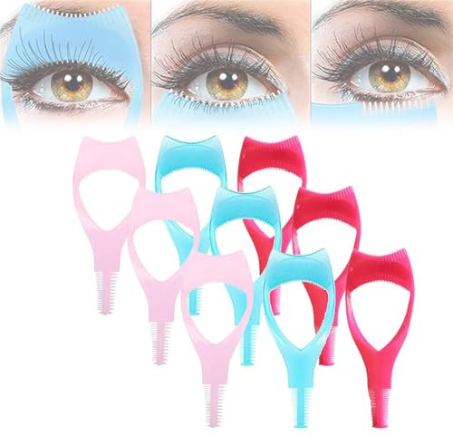 Mascara Shield Applicator Guard,3 in 1 Eyelashes Tools Mascara Shield Applicator Guard,Eyelash Tool Upper Lower Eye Lash Mascara Guard Applicator,Eyelash Guide for Makeup Beginner (Mixed*9)
