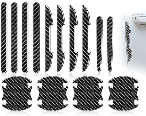 Lhbwhiz 14 Stück Autotür Griffe Aufkleber Schutzfolien Set, Autotürgriffe Schutz, Lackschutzfolien-Set, Schutz vor Kratzern, Universal Autotür für Kratzern Schutz(Schwarz)