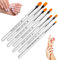 Ryaupy 7 Pièces Nail Art Design Pinceaux, Pinceau Nail Art Ongles Gel Professionnel, Kit de Brosses Ongles Pinceaux de Vernis À Ongles en Gel pour Décoration D’Ongles et Usage Professionnel (Argent)