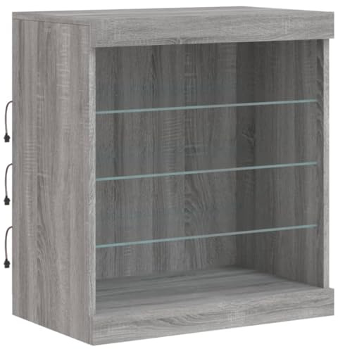 vidaXL Sideboard mit LED-Leuchten Grau Sonoma 60,5x37x67 cm