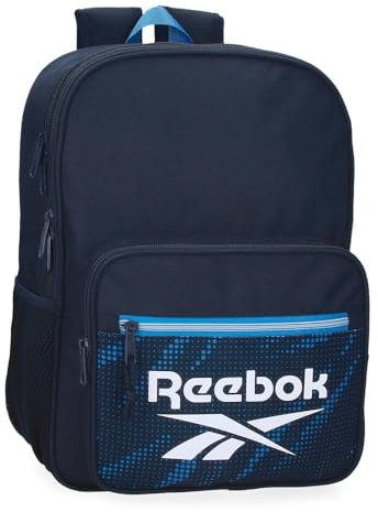 Reebok John, lässiger Herrenrucksack, aus Polyester, breite Träger, ergonomisch und gepolstert, Verschiedene Taschen und Fächer von Joumma Bags., blau, Schulrucksack