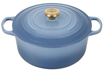 Le Creuset Cocotte redonda de hierro fundido, 28 cm, 6, 7 L, Todas Las Fuentes de Calor Incl. inducción, Chambray, 21177284344441