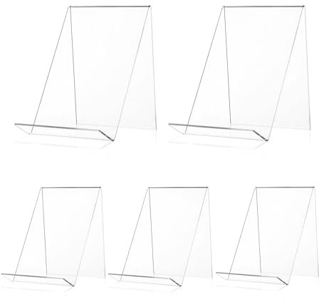 5er Set buchstütze transparent aus Acryl, bücher halter, 13 x 11,5 x 10 cm, Einfach und schön, verschleißfest und leicht zu reinigen - Ideal für Bücher, Magazine und als Display Ständer