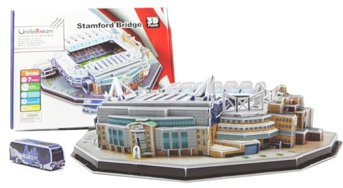 Habarri - Stamford Bridge Puzzle 3D - 3D Puzzle Stadion - 3D Fußballstadion für Kinder und Erwachsene - Fußballstadion Modell - Modellbau - 171 Elemente