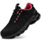 LARNMERN Chaussures de Sécurité Hommes Légere Embout Acier Confort Chaussures de Travail Mode Respirante Basket de Securite(Rose Noire,38 EU)