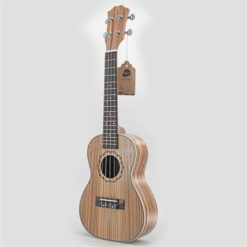 Professionelle Ukulele 23-Zoll-Ukulele Aus Hawaiianischem Sapele-Viersaiten-Gitarreninstrument Für Anfänger(Zebrawood)