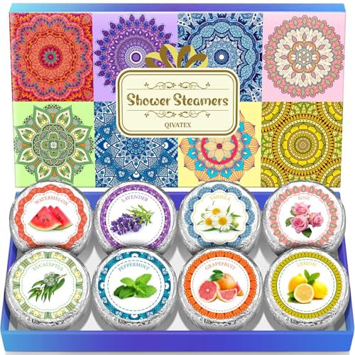 Qivatex Shower Steamers Aromatherapy Birthday Gifts for Women, Mum Birthday Gifts,Bath Bombs SPA Relaxation Gift for Her, Nanny, Teen Girls