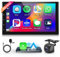 4G+64G Wireless Carplay Android 13 Radio de Coche 2 DIN con Android Auto GPS Navi WiFi 7 Pulgadas Touchscreen Radio Coche con Mirror Link Bluetooth FM/RDS/32EQ/AI DSP/Dab/OBD/DVR/SWC Cámara Trasera