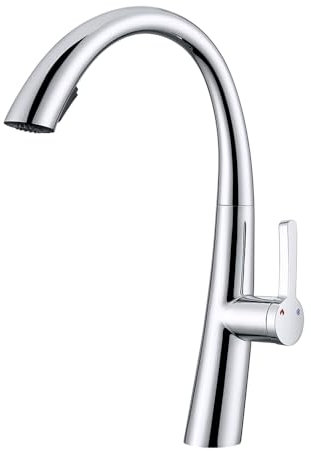 CBDOZP Grifo de Cocina, Grifo de Cocina extraíble de Acero Inoxidable Cromado con Mango