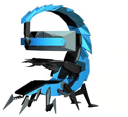 Bürostuhl Game Cockpit, Game Chair Ergonomischer Bürostuhl Computerstuhl, Scorpion Gaming Chair, Imitation Space Capsule Design, for Büro, Spiel, Video ansehen(Blue)