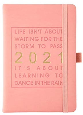 Goufride 2021 Kalender - 2021 Wochen- und Monatsplaner-Notizblock, Januar 2021 - Dezember 2021, 320 Seiten, 8,3 X 5,7 -Rosa