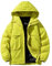 SRZYMJ Gelb Herren Steppjacke Warme Verdickt Hooded Winterjacke Langarm Quilted Daunenjacke mit Kapuze Winter Outdoor Ski Snowboard Wandern Übergangsjacke Herrenjacke 2024 Mantel