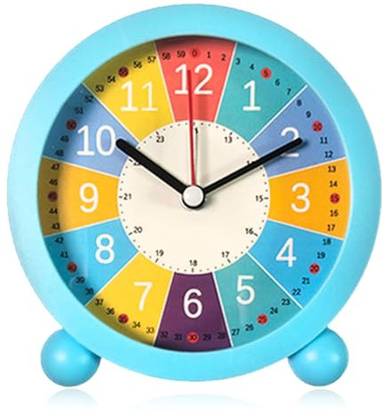Kinderwecker Digital,Wecker Kinder Ohne Ticken,Analoger Wecker Kinder,Kinderwecker Analog,Wecker Kinder Jungen Mädchen,Wecker Kinder Mädchen,Kinder Wecker Junge,Kinderwecker für Schulanfänger（Blau）