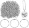 100 Stück Silber Kugelkette Edelstahl Kugelkette Perlen Rollenkette Metall Hängekette mit Verbindern Metallkugelkette 2,4 mm Charms Craft Ball Bead für Schlüsselanhänger Bastelprojekte Tags Kette