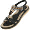 Acfoda Sandali Donna Estive Piatto Eleganti Infradito Bohemia Sandalo de Spiaggia Casual Comodi Scarpe Bassi Ortopedici Strass Sandale Nero 39