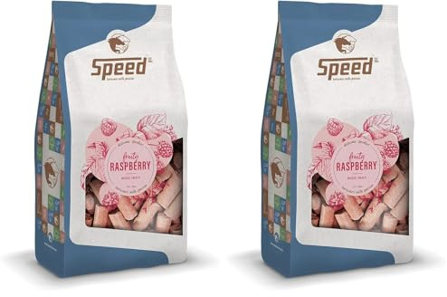 Speed Delicious speedies Raspberry, Pferdeleckerli mit Himbeergeschmack, fruchtiger Snack für jedes Pferd, Beste Zutaten, einfach praktisch (1 kg) (Packung mit 2)