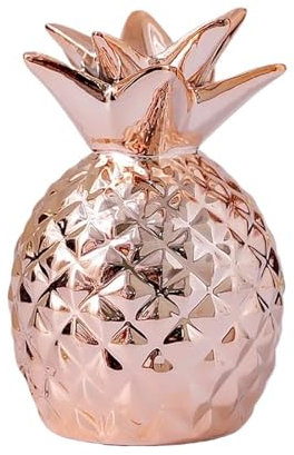 MTKSFDC Patio Furniture Setpiggy Banks For Kids Ceramic Pineapple Piggy Bank Money Saving Box Creative Gold Pineapple Decoration Home Desktop Craft Ornament(Rose Gold)