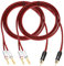 sourcing map 2 Pcs 1 RCA to 2 4mm Banana Plug Speaker Cable, 14AWG Gold Plated RCA Audio Cable, Splitter Audio Cable for Speaker Amplifiers Subwoofer, 4.9ft