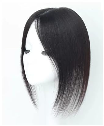 GUHPZA Perücken Echthaar Perücke Stück Weiblicher Kopf Haar Patch Stück Abdeckung Weißes Haar Echthaar Echthaar Flauschig Erhöhen Haarvolumen Perücke Stück Menschliche,11-(8x12) 30CM Black