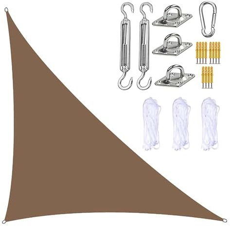 Sonnensegel Sonnensegel Balkon Sichtschutz Balkon Sonnenschutz Segel Regenschutz Balkon Seitenmarkise Terrasse Sichtschutz Oxford-Gewebe Dreieck(Beige,3x3x4,3m)