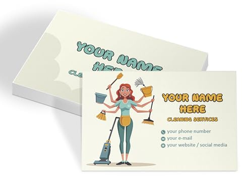 Custom Business Cards for Cleaning Services Personalized Gloss Mat Laminated Business Cards for Hygienist, Cleaner