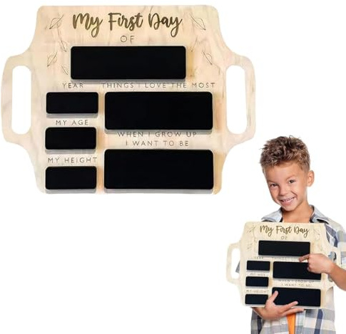 dinghaole Kreidetafel für den ersten Schultag, Wiederverwendbare Erinnerungs, Tafel zum ersten Schultag, Schulanfangsschild für Schulfeiern und Meilensteine, Foto-Requisite für Kindergarten