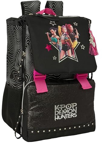 K-Pop Demon Hunters - Energy Kinderrucksack, ausziehbar, pflegeleicht, ideal für Kinder verschiedener Altersgruppen, bequem und vielseitig, Widerstandsfähigkeit, 28,5 x 15 x 41 cm