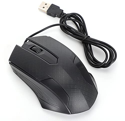Prevessel Souris de Bureau Filaire Haut de Gamme 2 400 Dpi pour Utilisateurs D'ordinateurs Professionnels, Souris Optique à 3 Boutons pour XP, Vista, 7, 8, Système Mac, Noire (Q57)