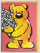 Paperclip A4 XXL Maxi Grußkarte Genesungskarte Dankkarte Bär mit Blumenstrauß
