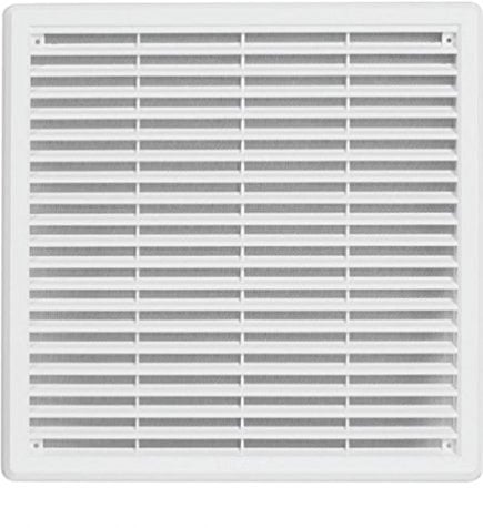 Haco Rejilla de ventilación - rejilla de ventilación de plástico ASA con protección contra insectos: 300 x 300 mm - blanco