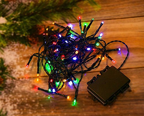 Best Artificial 50 Multi Coloured LED Outdoor Waterproof Battery 8 Multi-Function String Lights with Timer 5M Length Party Fairy Christmas