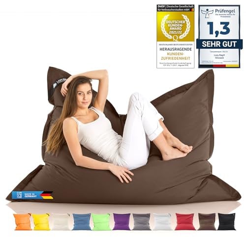LAZY BAG Riesen-Sitzsack Classic XXL 140x180 cm | Sitzkissen 2-in-1 für relaxtes Sitzen & Liegen | Bequeme Indoor & Outdoor Momente Dank 4 Mio. EPS-Perlen für perfekte Ergonomie | waschbarer Bezug