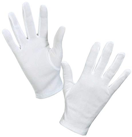 Handschuhe, für Erwachsene, in DREI Farben erhältlich, schwarz, weiß oder rot, Winteraccessoire, Karneval. Fasching (Weiß)