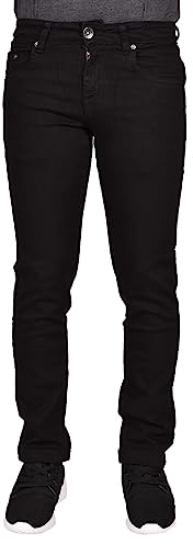 True Face Mens Jeans Slim Fit Stretch Trousers Denim Pants Cotton Bottoms Zip Fly 5 Pockets Western Casual Wear Elasticated All Waist & Leg Sizes in Grey, White, Blue, Black