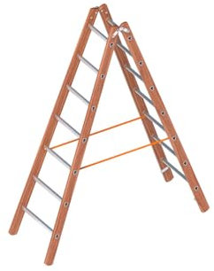 Layher Verbundstehleiter 7 Sprossen / 210 cm Leiter Stehleiter Bauleiter Holzleister Aluleiter Verbundleiter
