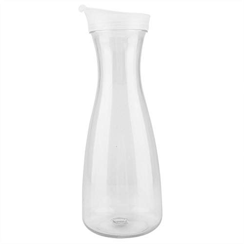 Botella de jugo transparente Acrílico Botella de jugo transparente Botella de agua Jarra de jugo con hielo y tapa fría para bar Uso en el hogar (1000ML)