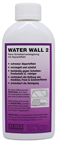 KABITEC Water Wall 2 Nano Scheibenversiegelung mit Abperleffekt, 1x 250 ml │ Glasversiegelung Nanoversiegelung Schutzbeschichtung Lotos-Effekt