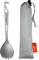 TiTo Titanium Fork Spoon Lightweight Portable Outdoor Dinner Spoon Fork Dinner Cutlery Outdoor Camping Spork with Bottle Opener (Sandblasting)