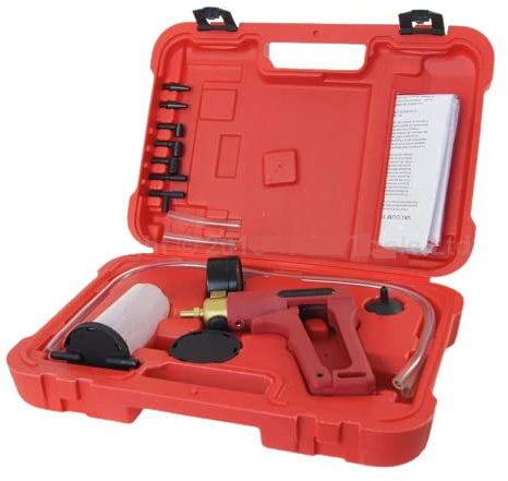 KATSU Hand Held Vacuum Pump Tester Set and Brake Bleeder Kit for Car Motorbike