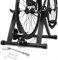 RELAX4LIFE Rollentrainer Klappbar, Fahrradtrainer für 26-28, Heimtrainer für Fahrräder Mountainbike, bis 150 kg belastbar, Radtrainer mit Magnetbremse, Fahrradfahren zu Hause, Stahl, schwarz