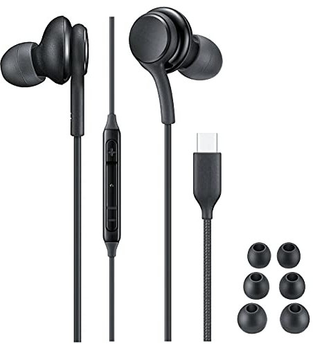 TELEFONMAX Stereo-In-Ear-Kopfhörer Headset Typ USB-C kompatibel für Galaxy Note S21/ S20/ S20FE/Note 20/10 Plus/Huawei P40/ P40 Pro/P40 Pro+/P30 Pro/P20/P20 Pro