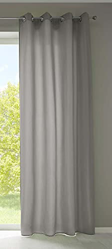 Gardinenbox 1er Set Vorhänge Schal Ösen »Berlin« HxB 175x140 cm Hellgrau Blickdicht Microsatin Lichtdurchlässig Uni Matt, 20405N