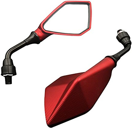 Universal Motorrad Rückspiegel,MoreChioce 10mm Motorradspiegel 7/8 Zoll 22mm Lenkerendenspiegel Einstellbare Spiegel Roller Seitenspiegel für ATV Dirt Bike,Rot