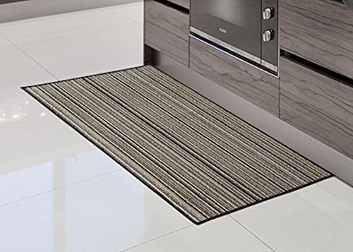 COMERCIAL CANDELA FELPUDOS Y ALFOMBRAS Alfombra de Cocina de Textil Resistente, Lavable | Base PVC Antideslizante y Aislante Diseño Clasico Color (MARRÓN, 40_x_70_cm)