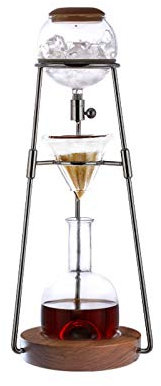 Pot à Cafetière Goutte à Goutte à Goutte à café Coiffeuse Froide Matrice de cafetière en Verre de ménage en Verre d'or Rose doré Machine à café 500ml Bouilloire à café (Color : Black)