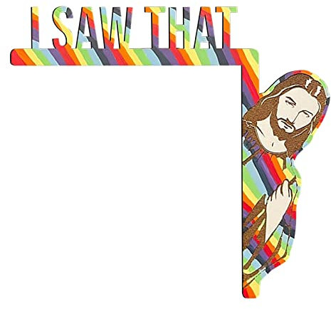 Rpporm Türrahmen I Saw That Jesus Sign I Saw Jesus Door Sit Decoration Christian Home Door Corner Decoration Schaukel Banane (D, One Size)