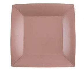 Santex - 10 Assiettes Carton Bio CARRÉES 18CM Rose Gold